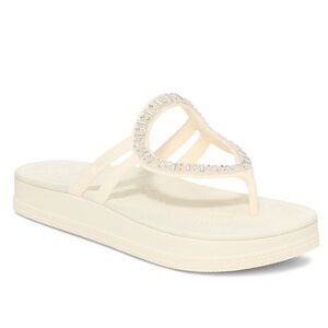 Sanuk Sunshine Crystal Platform Sandal Size 7 White New with tags